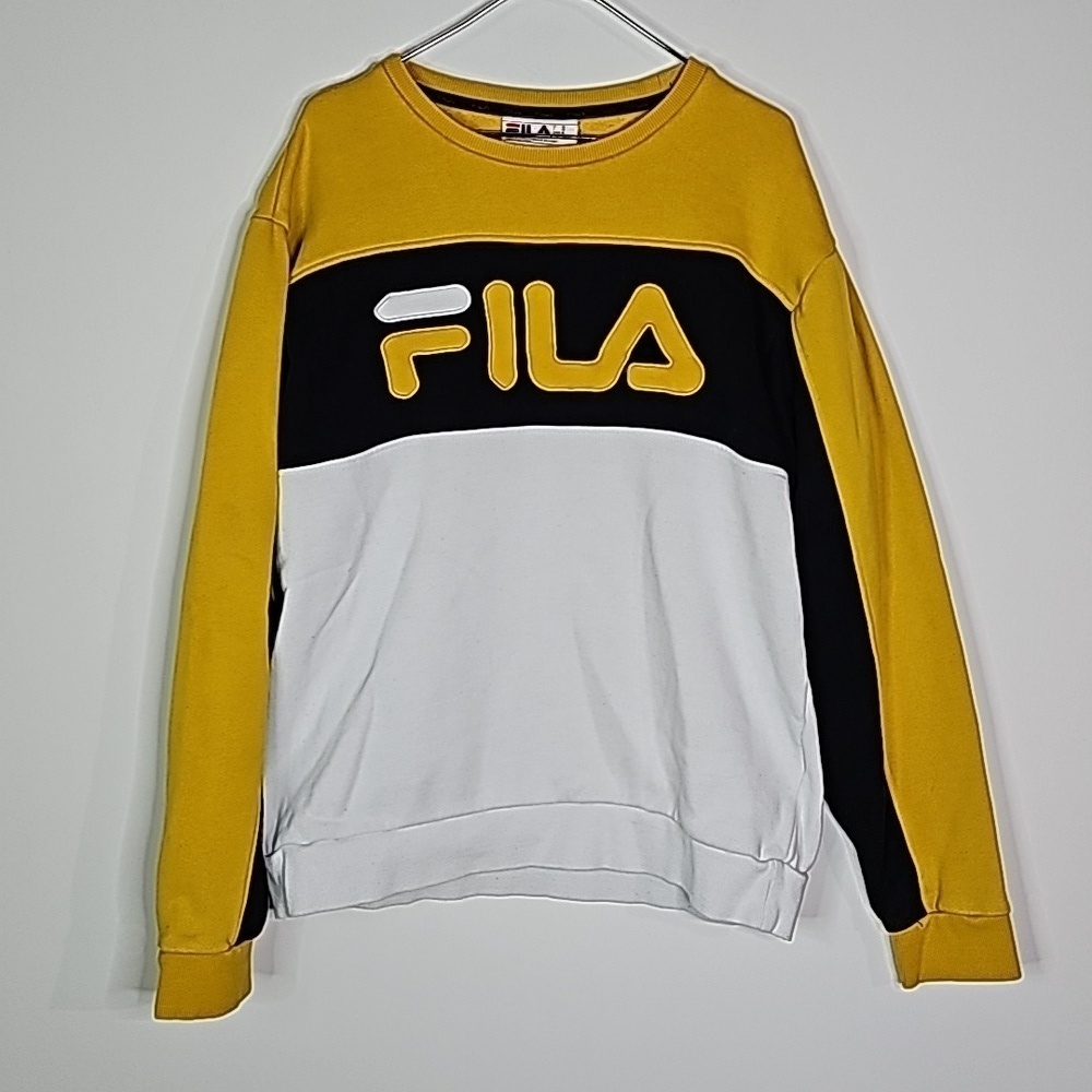 Fila medium gold and white long sleeve sweater